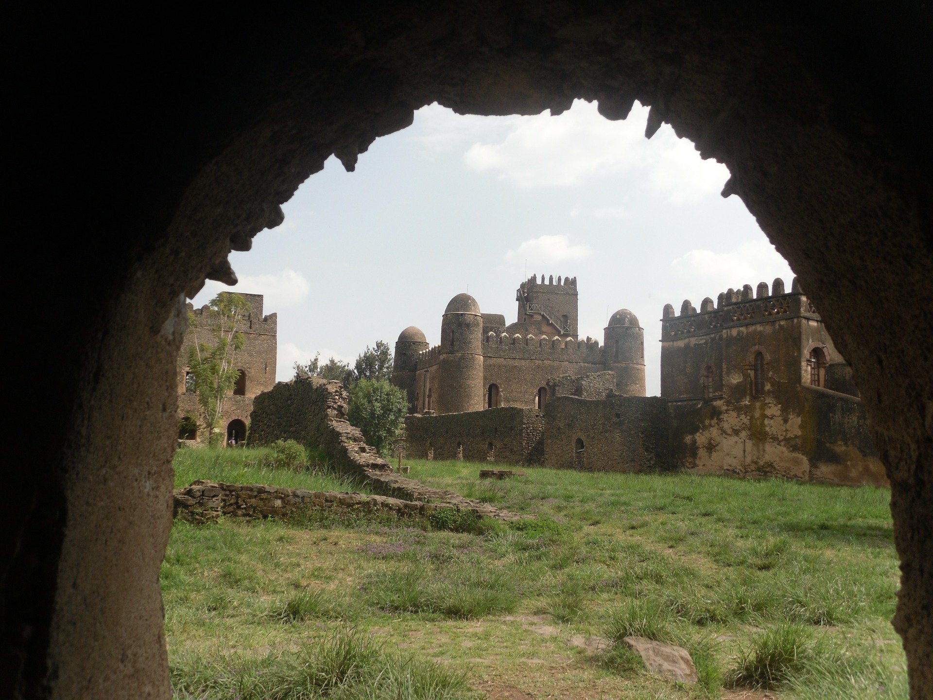 Castle through ruins