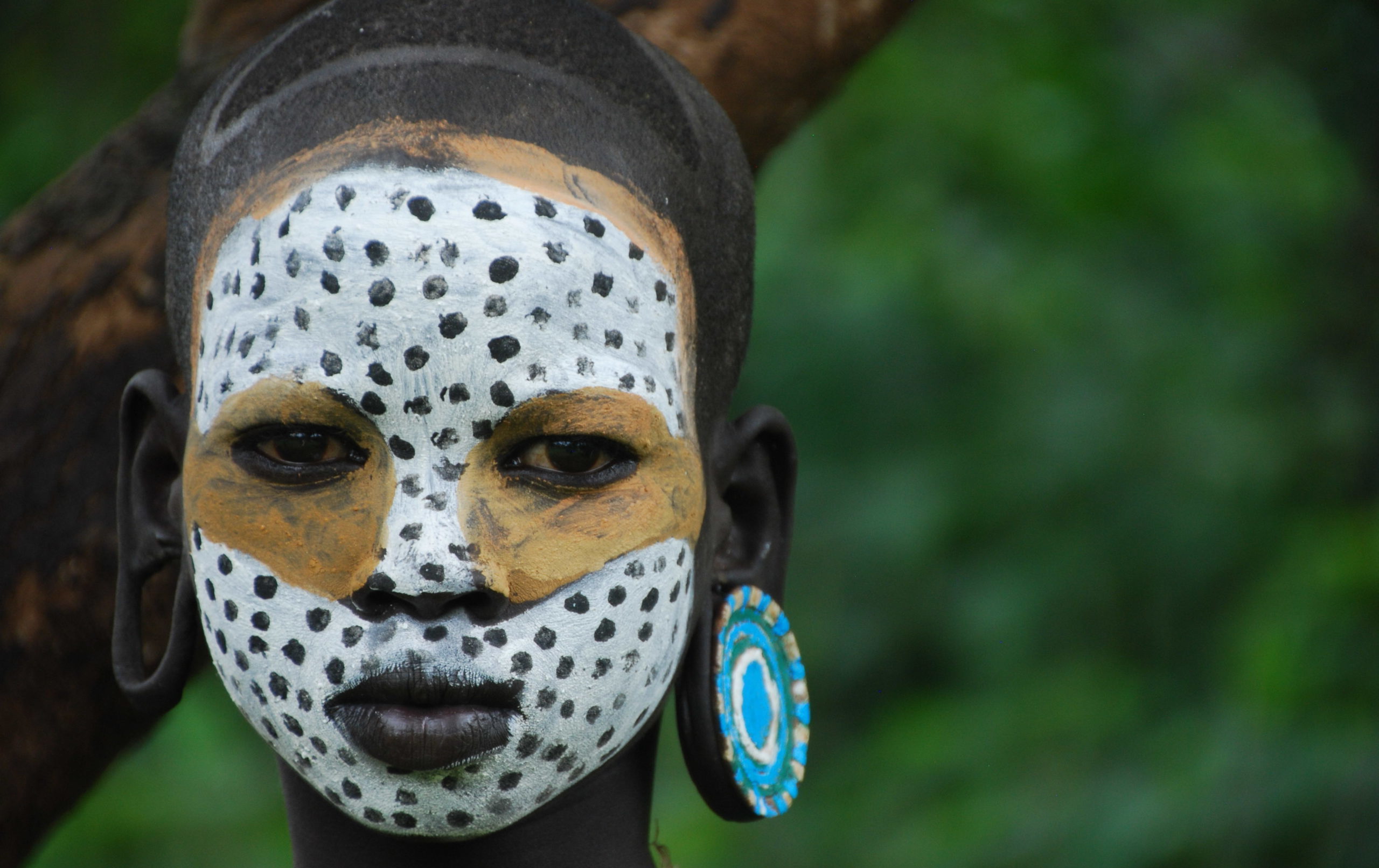 Mursi Woman Painted Face