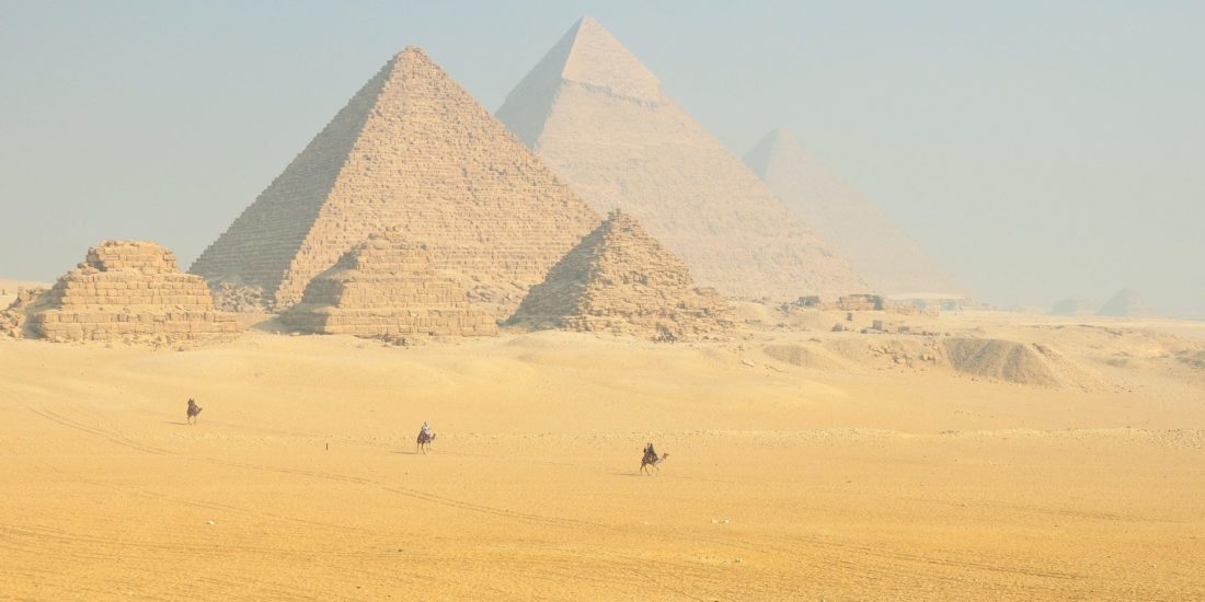 Pyramids with Camel in Egypt