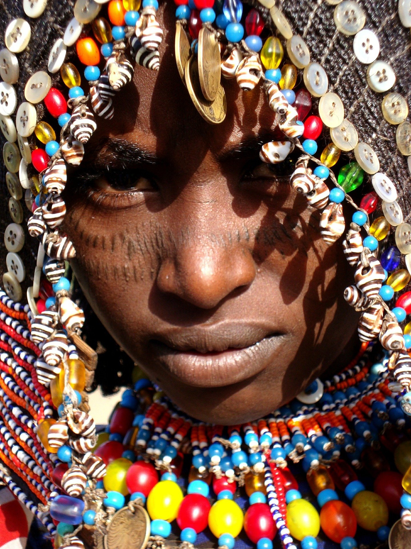 Woman with beaded headress